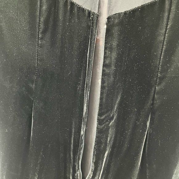 Vintage Union Made USA Black Velvet Mesh Front Long Sleeve Dress Size 14 - Picture 11 of 15
